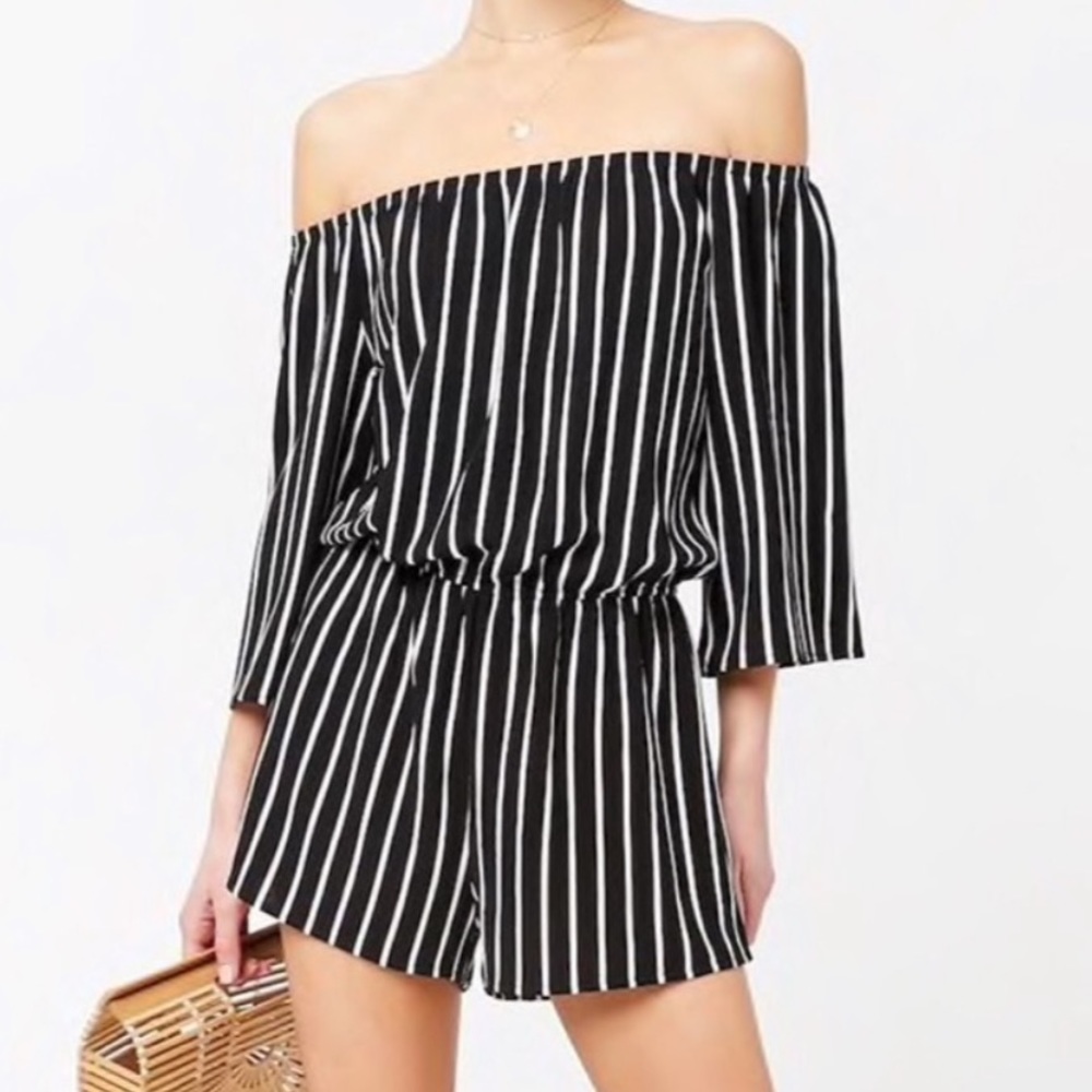 Forever 21 Striped Romper Playsuit